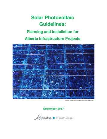 Solar Photovoltaic Guidelines - Alberta