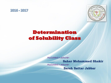 Determination Of Solubility Class