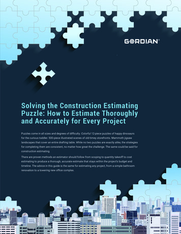 Solving The Construction Estimating Puzzle: How To .