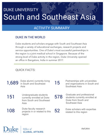 South And Southeast Asia - Duke University