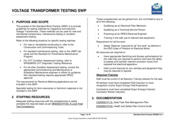 Voltage Transformer Testing - Ergon