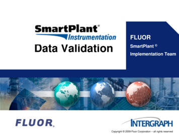 FLUOR Data Validation SmartPlant Implementation Team