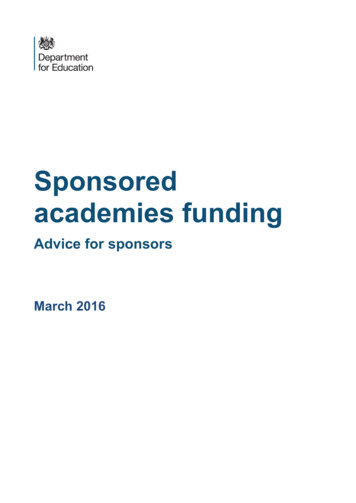 Sponsored Academies Funding - GOV.UK