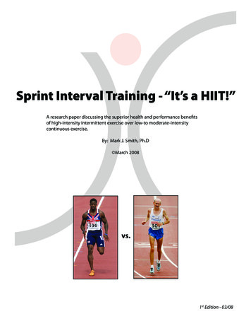 Sprint Interval Training - Strength Coach 