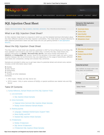 SQL Injection Cheat Sheet - The Eye