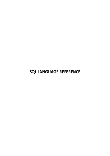 SQL LANGUAGE REFERENCE