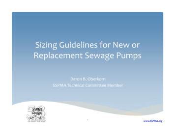 Sizing Guidelines For New Or Replacement Sewage Pumps