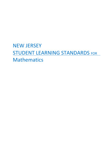 New Jersey Student Learning Standards For Mathematics