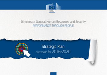 Strategic Plan Our Vision For 2016-2020 - Europa