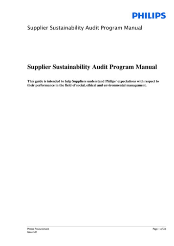 Supplier Sustainability Audit Program Manual
