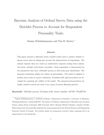 Bayesian Analysis Of Ordinal Survey Data Using The .