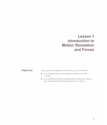 Lesson 1 Introduction To Motion Simulation And Forces