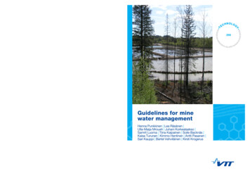 Guidelines For Mine Water Management - VTT Research