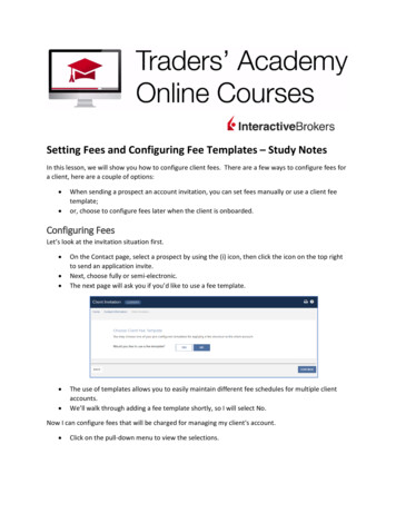Setting Fees And Configuring Fee Templates – Study Notes