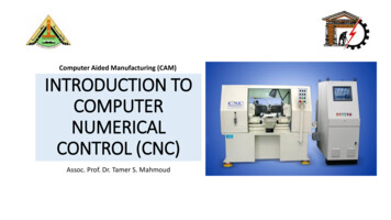 Computer Aided Manufacturing (CAM) INTRODUCTION TO .