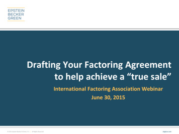 Drafting Your Factoring Agreement To Help Achieve A “true .