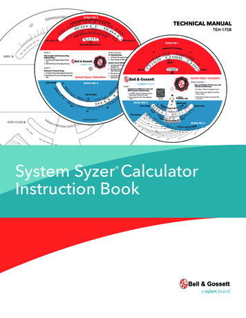 System Syzer Calculator Instruction Book