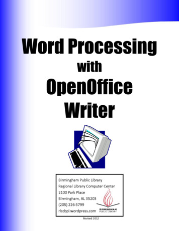 Word Processing With Open Office - WordPress 