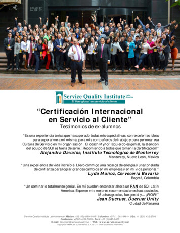 “Certificación Internacional En Servicio Al Cliente”