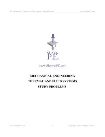 MECHANICAL ENGINEERING THERMAL AND FLUID . - Slay The PE