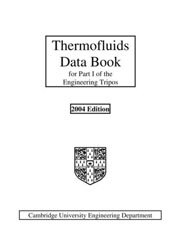 Thermofluids Data Book - University Of Cambridge