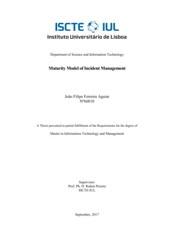Maturity Model Of Incident Management
