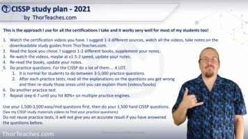 CISSP Study Plan - 2021 - Thor Teaches