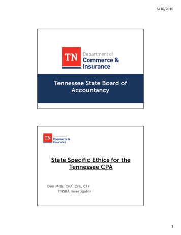 Tennessee State Board Of Accountancy