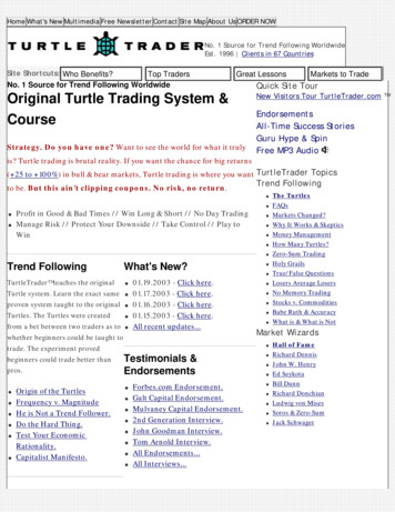 No. 1 Source For Trend Following Worldwide Original Turtle .