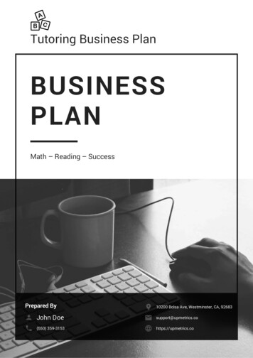 Tutoring Business Plan Business Plan Upmetrics