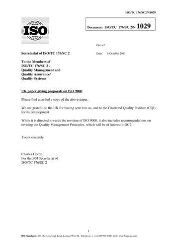 Document: ISO/TC 176/SC 2/N 1029