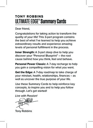 ULTIMATE EDGE Summary Cards - Tony Robbins