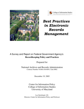 Best Practices In Electronic Records Management