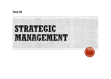 Unit 05 Stratgic Management