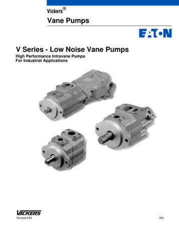 Vickers Vane Pumps V Series - Low Noise Vane Pumps