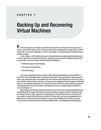 Backing Up And Recovering Virtual Machines