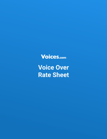 Voice Over Rate Sheet - Voices 