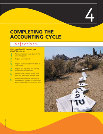 COMPLETING THE ACCOUNTING CYCLE
