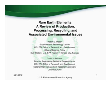 Rare Earth Elements: A Review Of Production, Processing .
