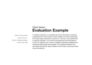 Client Name: Evaluation Example