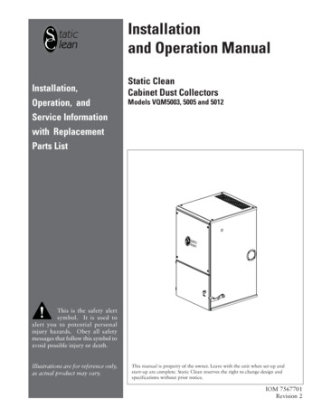 Installation And Operation Manual