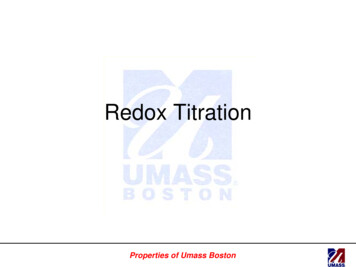 Redox Titration - University Of Massachusetts Boston