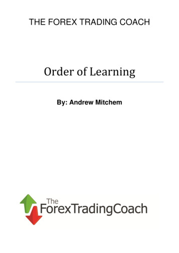 Order Of Learning - The Forex Trading Coach