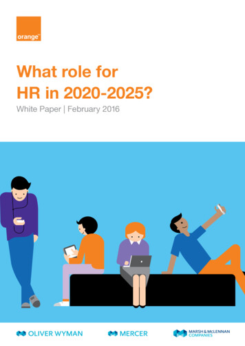 What Role For HR In 2020-2025? - Oliver Wyman