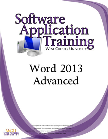 2010 Advanced Word Microsoft Word 2013 Advanced