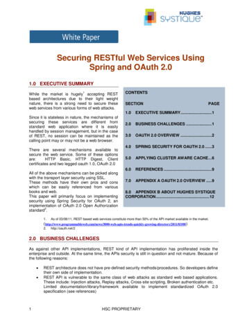 Securing RESTful Web Services Using Spring And OAuth 2