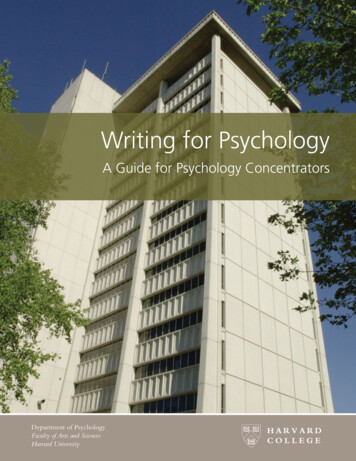 Writing For Psychology - Harvard University