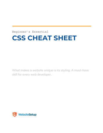 Beginner’s Essential CSS CHEAT SHEET
