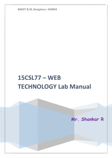 15CSL77 – WEB TECHNOLOGY Lab Manual