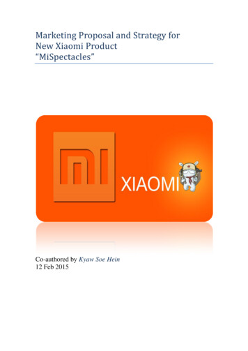 Marketing Proposal And Strategy For New Xiaomi Product .